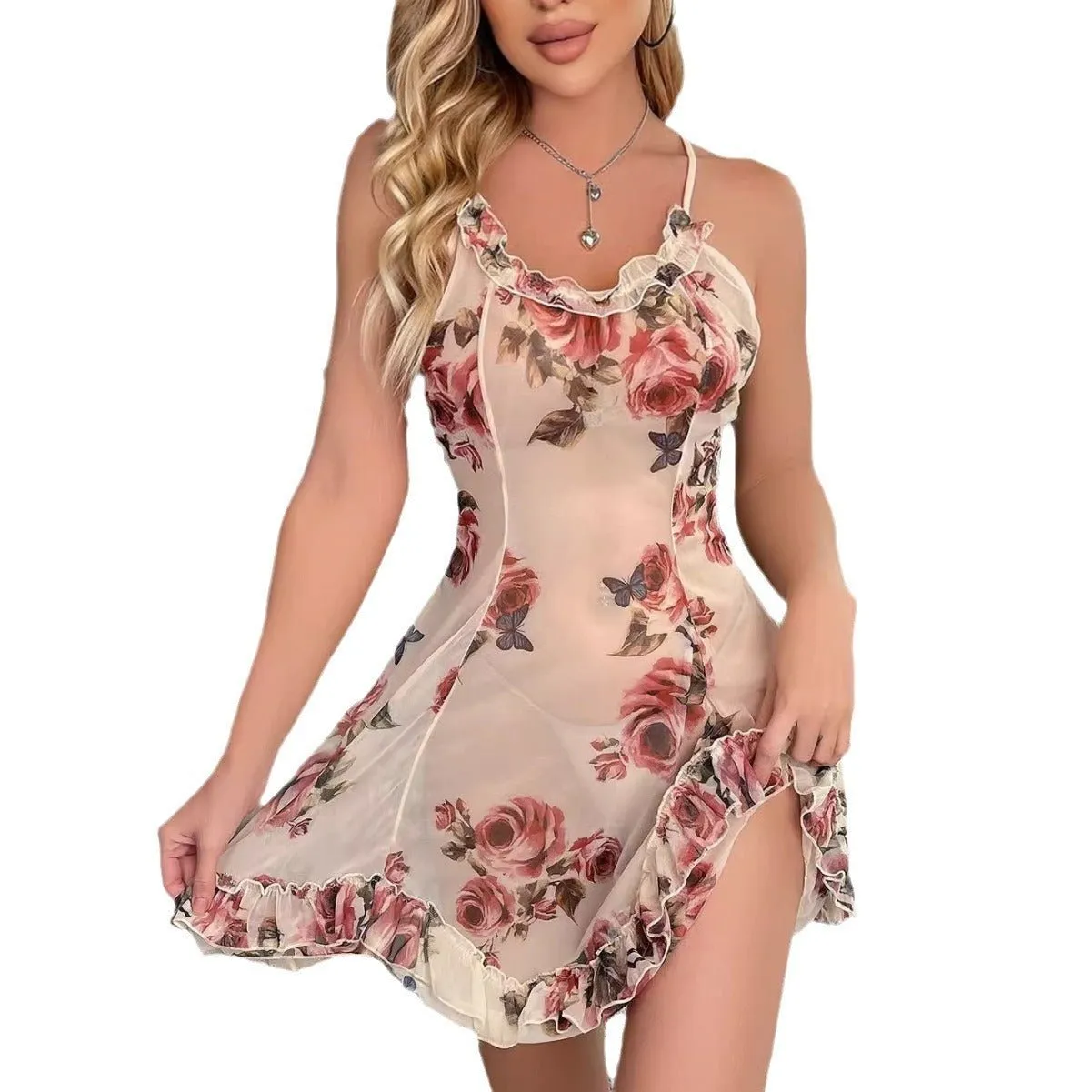 Yvette's Rose Babydoll Lingerie